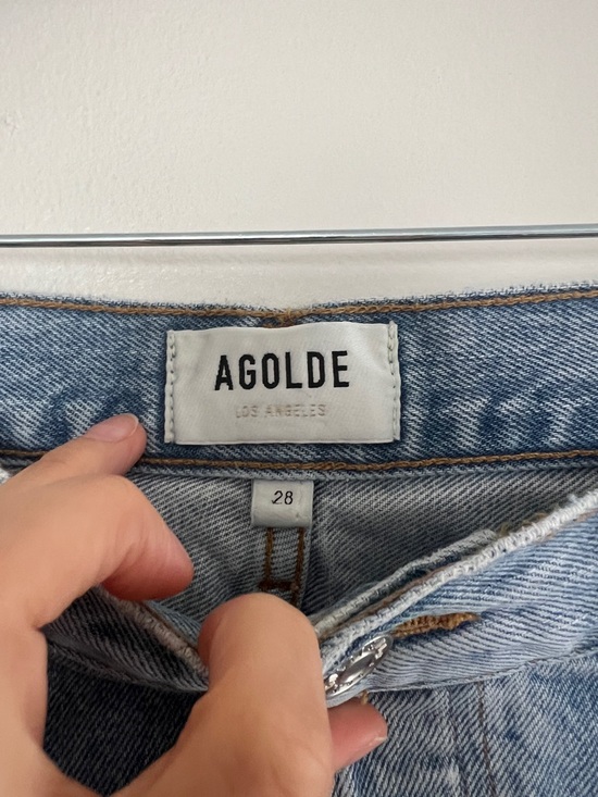 AGOLDE Luna High Rise Tapered Jeans Organic Cotton Light Wash Denim Size 28 - Picture 5 of 8